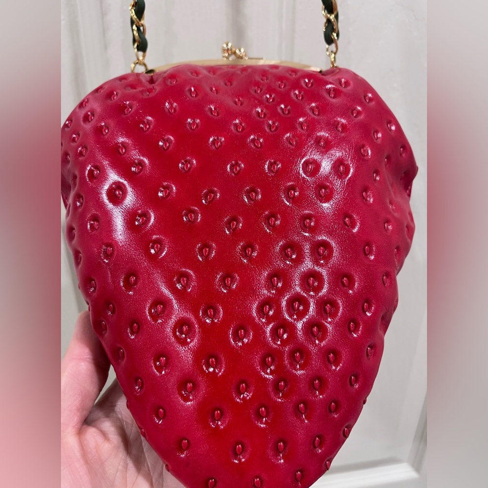 Strawberry leather purse from Japan